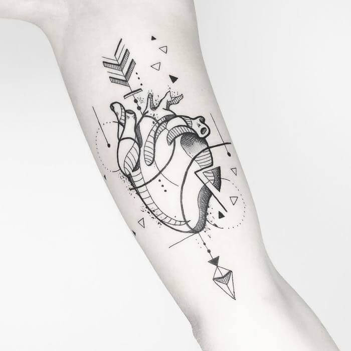 Heart Geometric Tattoos