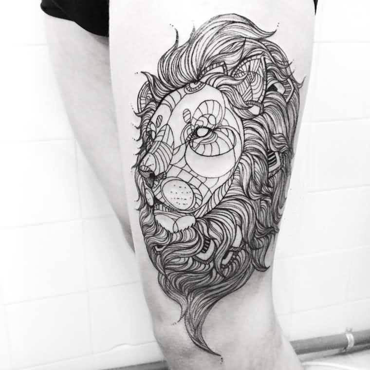 Lion Geometric Tattoos