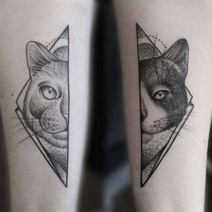 Cat Geometric Tattoos