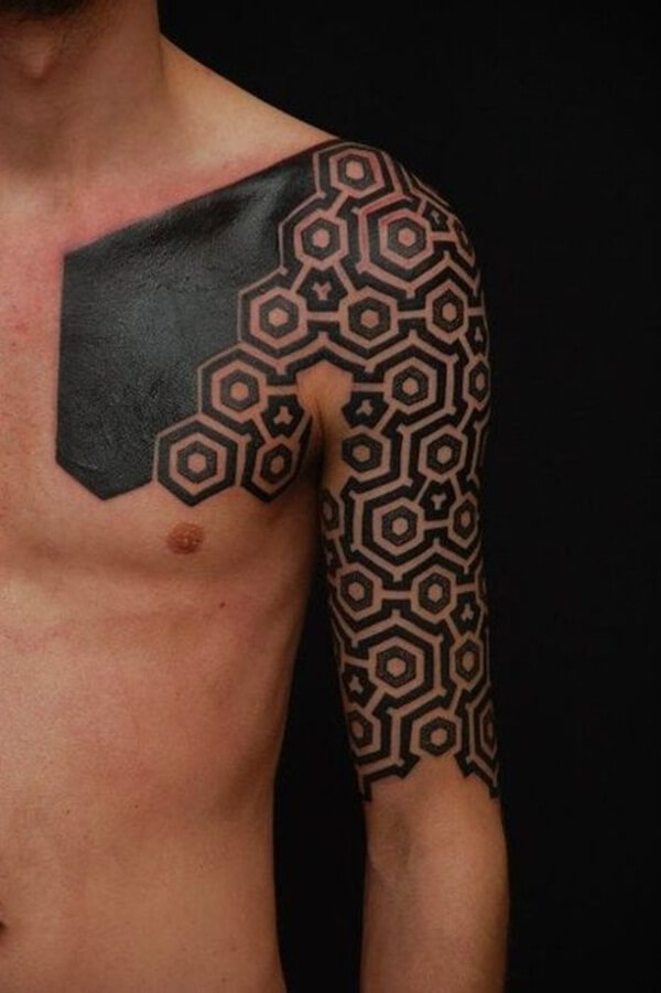 Chest Geometric Tattoos