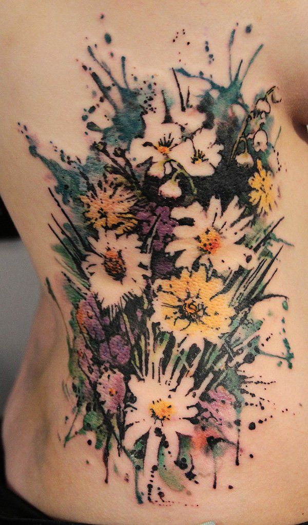 Floral Watercolor Tattoo