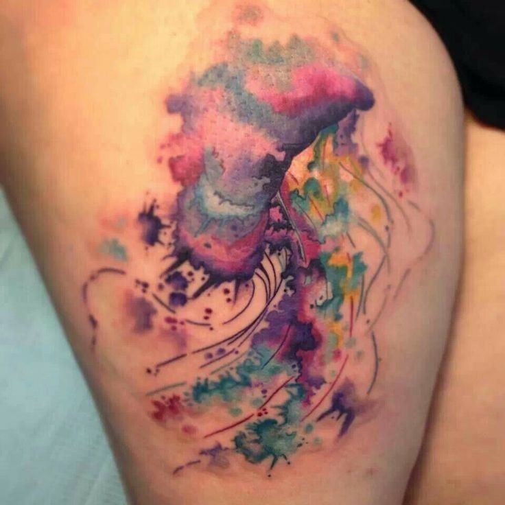 Jellyfish Watercolor Tattoo