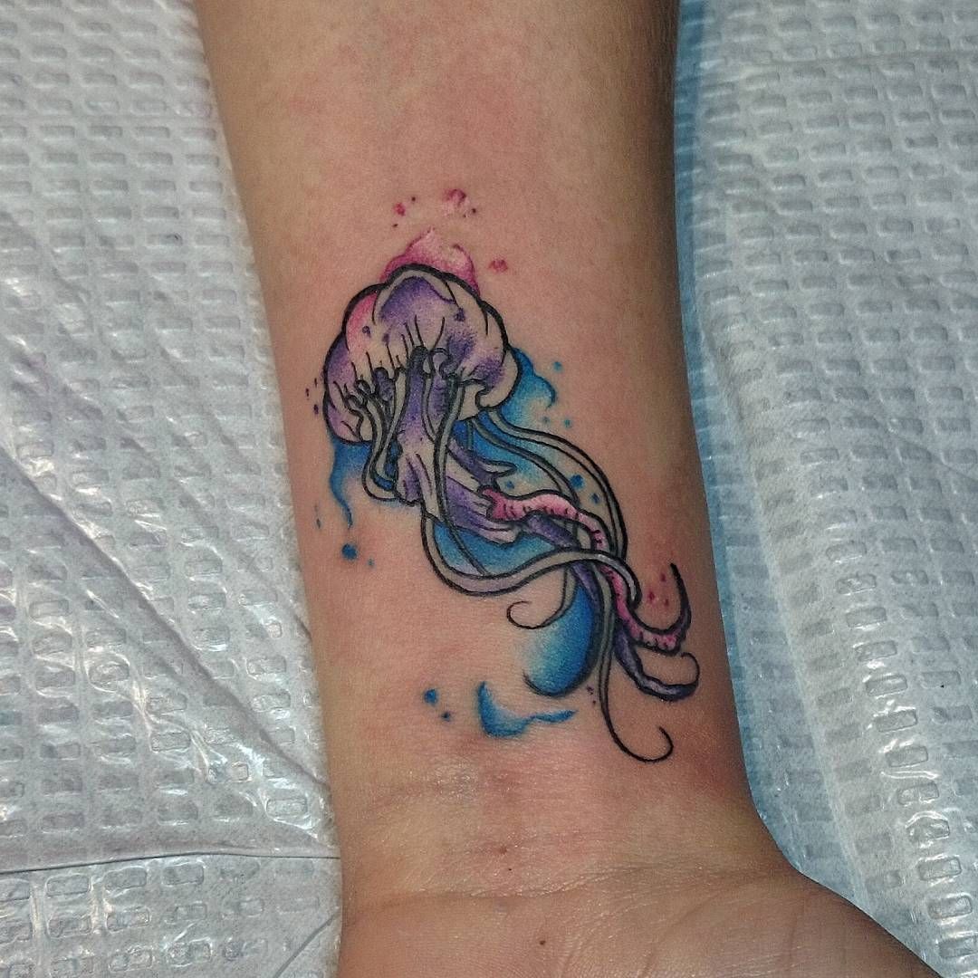 Jellyfish Watercolor Tattoo