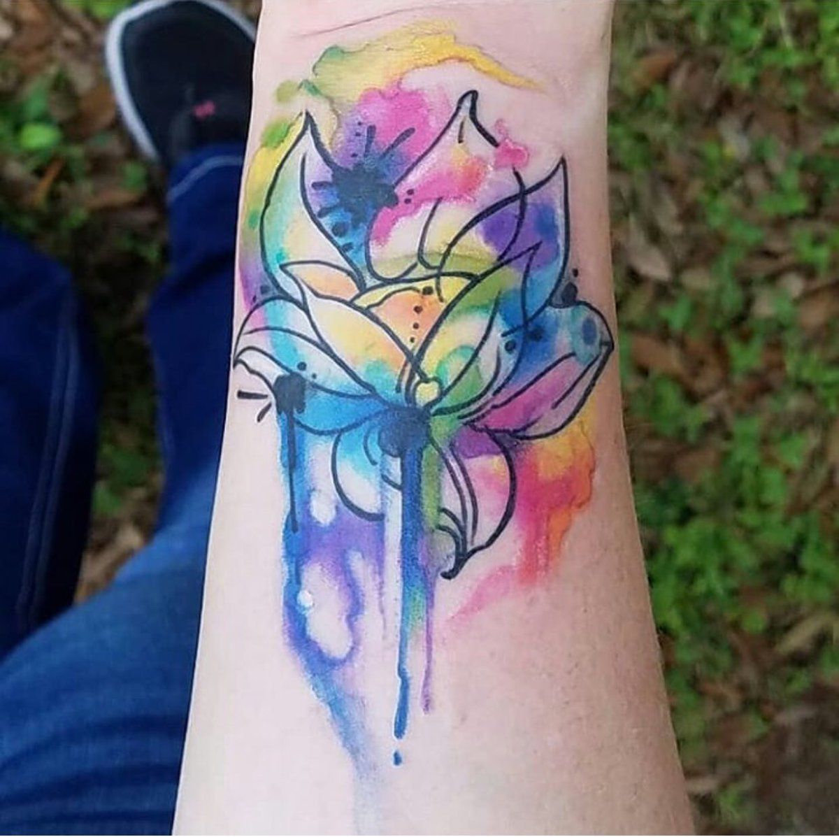 Lotus Watercolor Tattoos