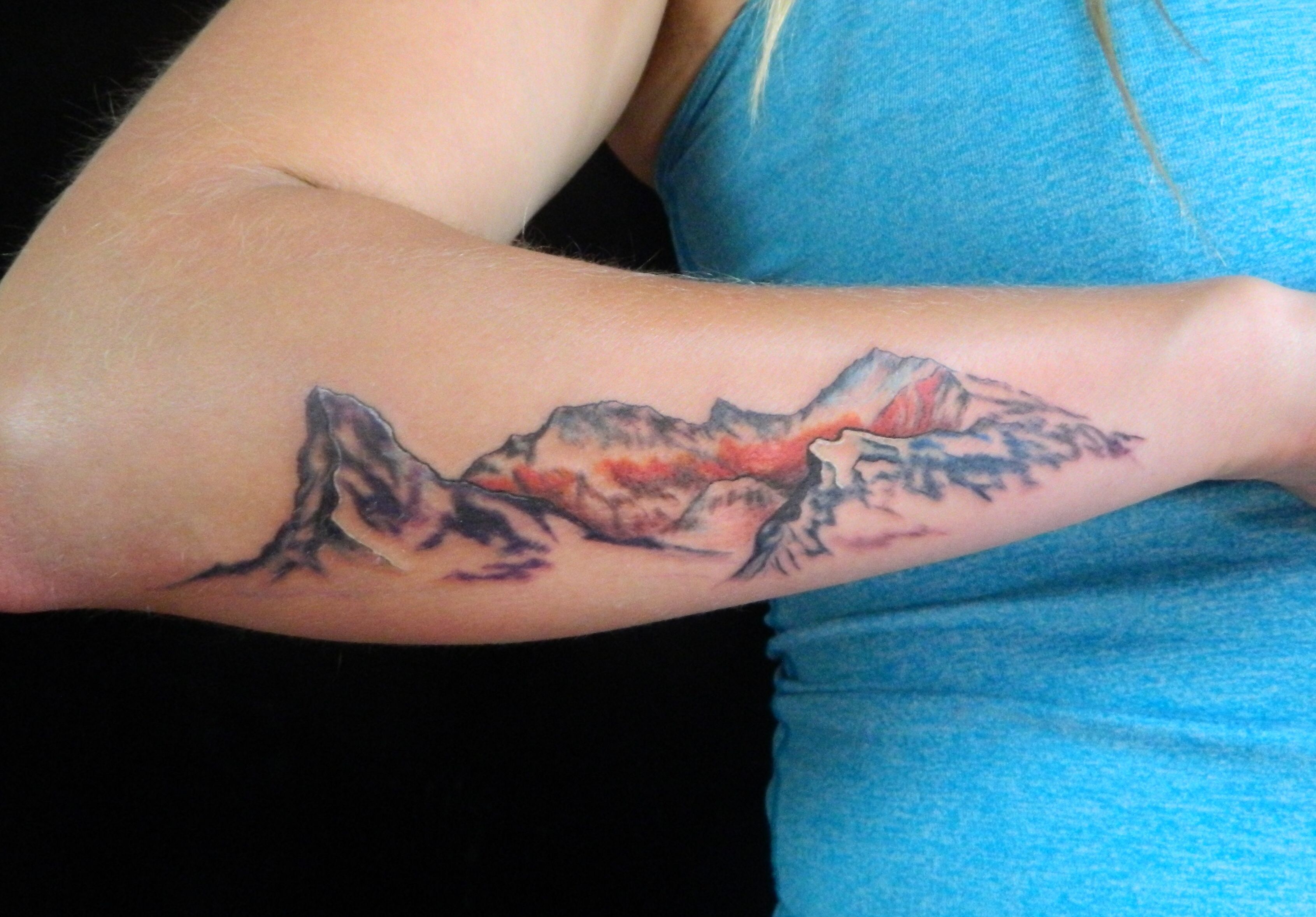 Mountain Watercolor Tattoos