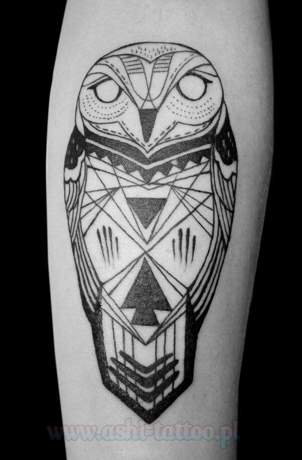 Owl Geometric Tattoos