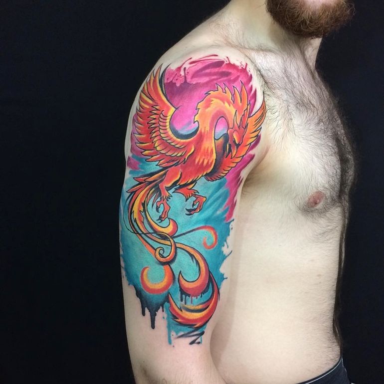 Phoenix Watercolor Tattoo
