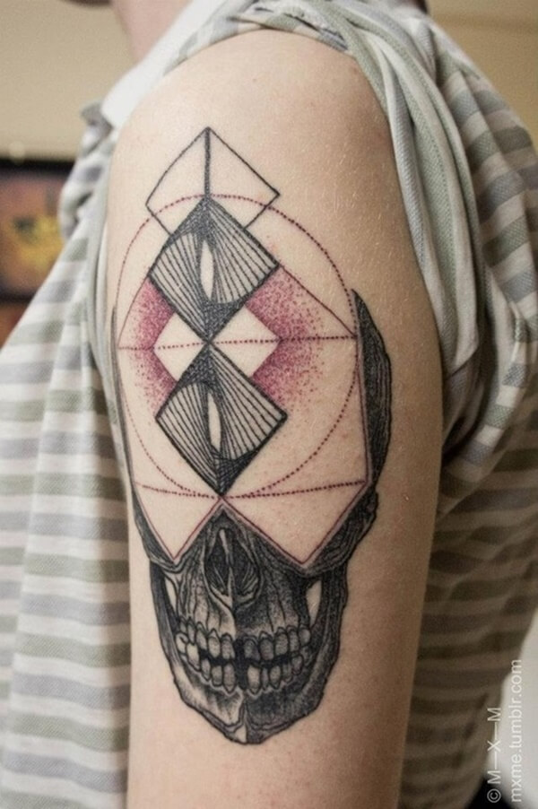 Skull Geometric Tattoos