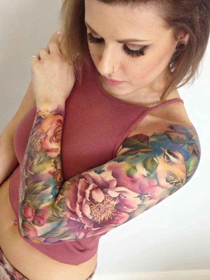 Watercolor Tattoo on Sleeve