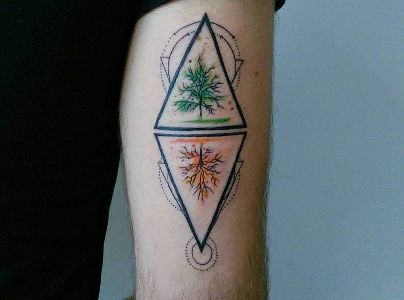 Watercolor Geometric Tattoo
