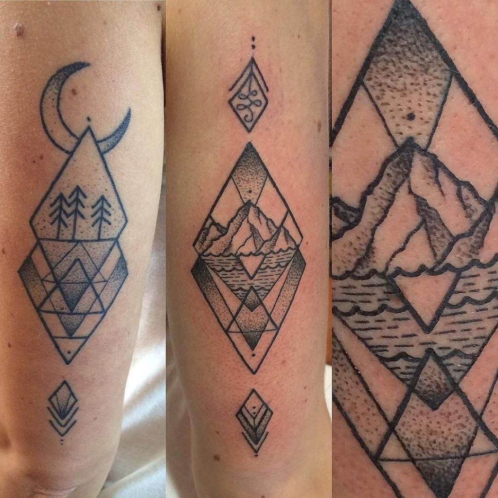 Mountain Geometric Tattoo Images - The Style Inspiration